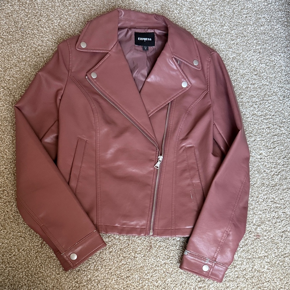 Express Women's Dusty Rose Leather Jacket